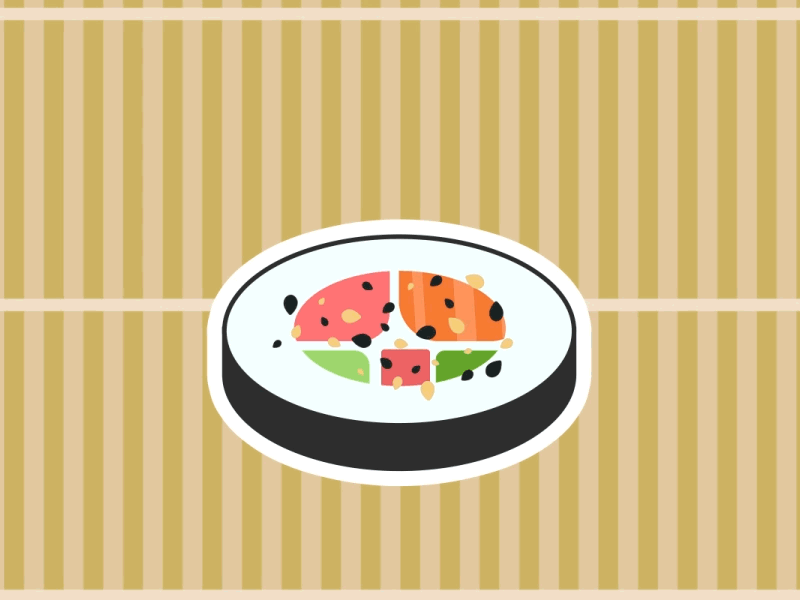 Sushi Match Cutting Test after effects animation design illustration loop motion design motion graphics