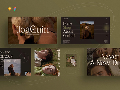 JoaGuin - Online Store Template big typography blog creative market design ecommerce website landing layout moder design online store template ui visual visual design web web concept website template zeva