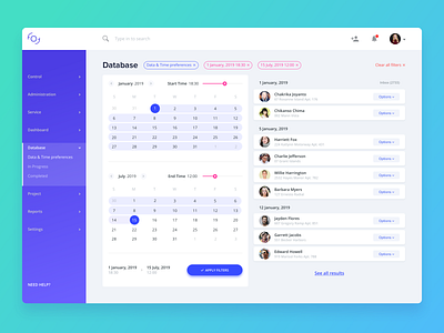 Database dashboard