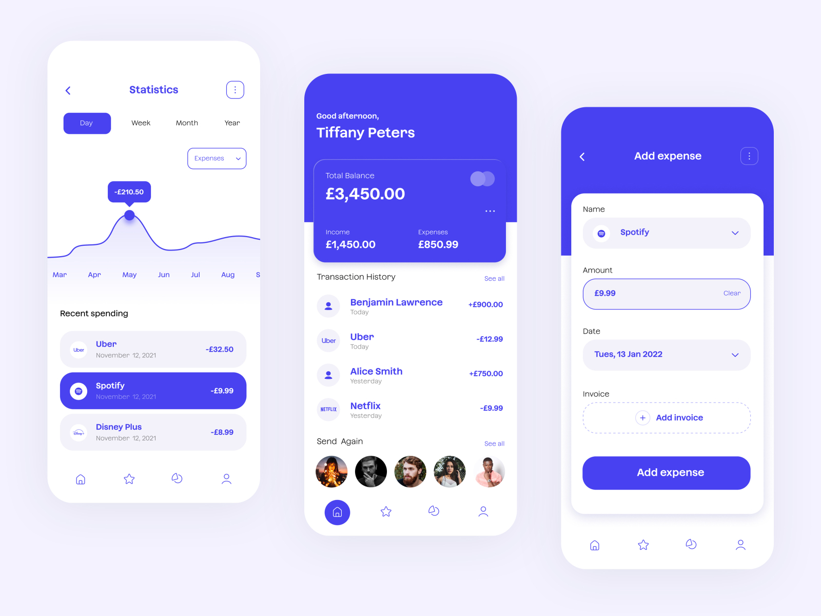 Finance App - Light colourway by Antony Wilfred Day on Dribbble