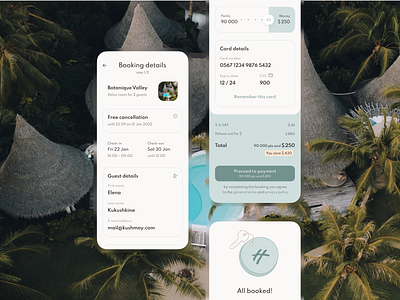 Booking app check-out app booking app card check out checkin checkout hotel mobile product design slider travel ui