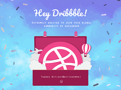 My First Shot | Dribbble Invite debut dribbble dribbble invite first first shot thanks vector