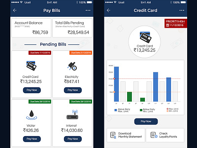 Billing App UI bank app bill app mobile app ui ux