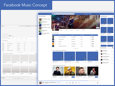 Facebook Music Concept UI concept facebook music ui ux wireframe