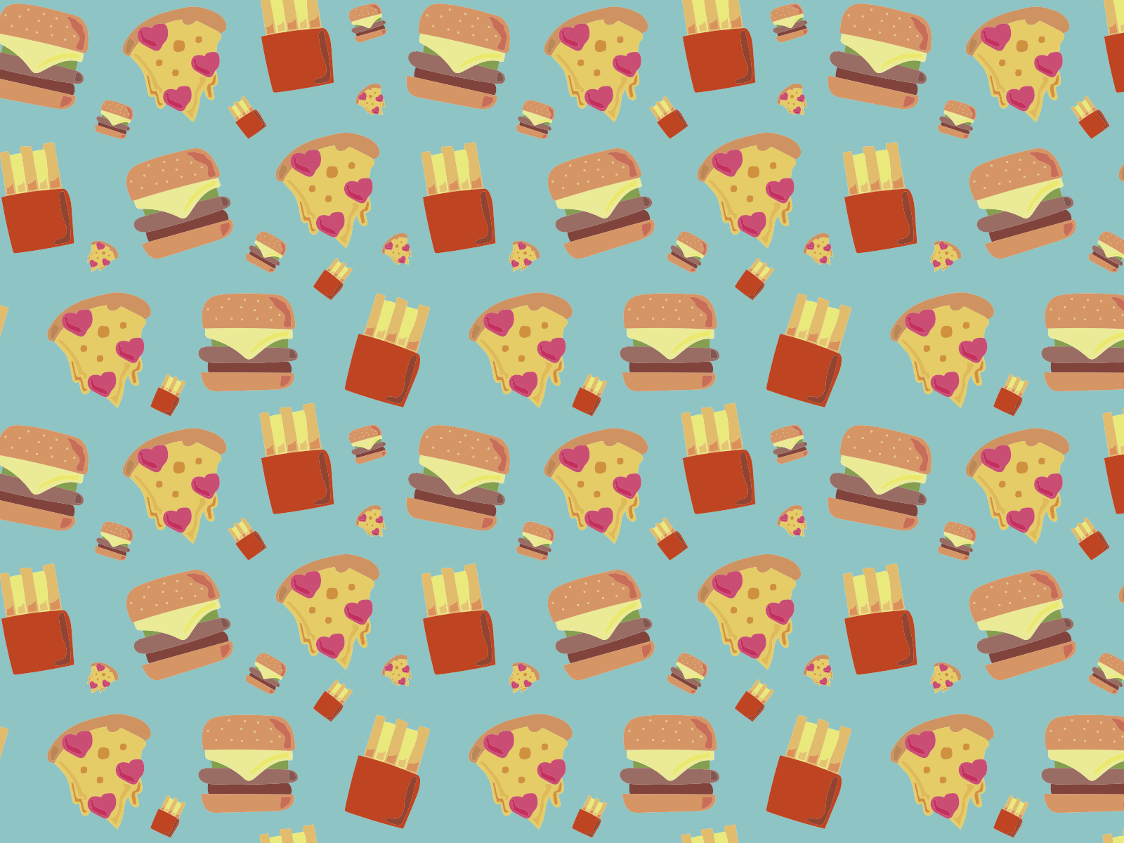 fast food pattern by MiZZaMaR on Dribbble