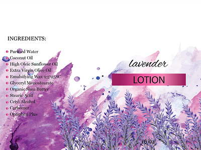 Lavender Lotion label