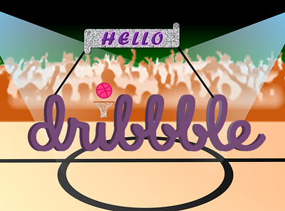Hello Dribbble! aditya basketball design dribbble first shot graphic design hello dribbble illustration vector