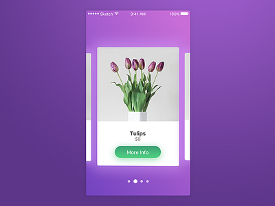 Tulips app flowers ios mobile pagination sketch swipe tulips walkthrough