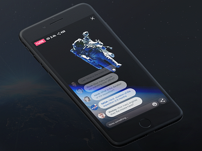 NASA Stream Chatbot astronaut chat chatbot ios iphone live live app nasa space spacewalk stream video