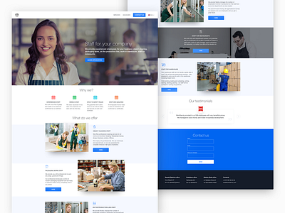 Landing page for the job site employee job landing page site web work