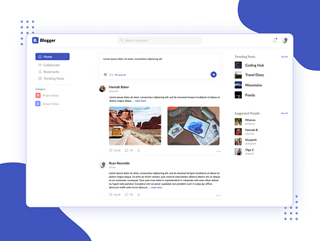 Blog UI designs, themes, templates and downloadable graphic elements on ...