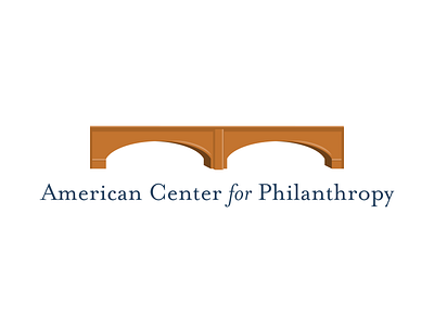 American Center for Philanthropy logo branding design logo