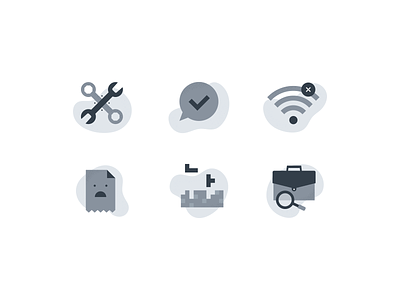 Neutral icon set error grey icon design icon set icons illustration neutral not found system messages under construction