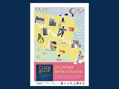 Emilia Romagna advertising collages food territory tourism