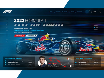 F1-Formula Racing Car branding design ui uiux