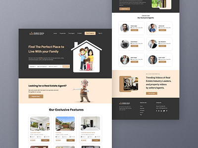 Real Estate Web Design | UI Landing Page | Black apartment corporate house housing landing page properties property real estate real estate agency real estate agent realestate realestate life realtor web design website