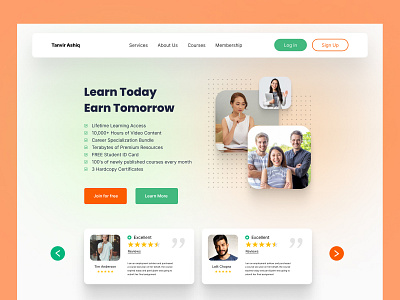 Online Education UI Website Design Landing Page