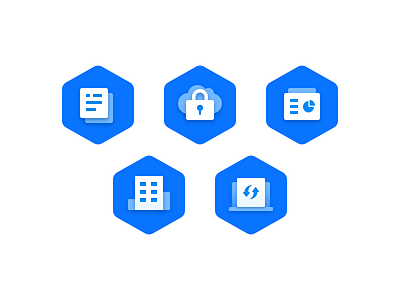 Five core functions graphics icons illustration