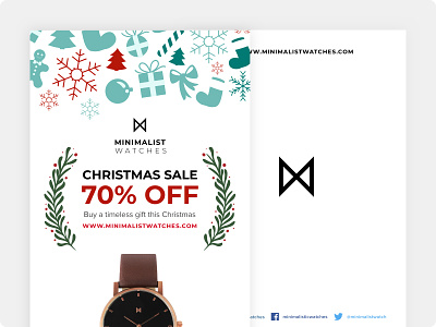 Minimalist Watches - Christmas Flyer branding christmas design flyer flyer design illustration minimal minimalism minimalist minimalistic print print design vector watch watches xmas