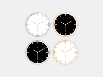 Minimalist Watches - Watch Face Colour Concepts black branding gold minimal minimalism minimalist minimalistic silver vector watch watches watchface white