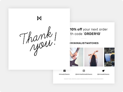 Minimalist Watches - Thank You Cards branding cards design flyer flyer design minimal minimalism minimalist minimalistic print print design