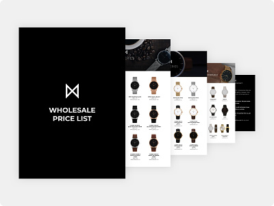 Minimalist Watches - Wholesale Price List Booklet black booklet booklet design branding design minimal minimalism minimalist minimalistic print print design