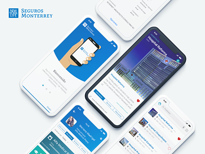 Seguros Monterrey App Design app design insurance interface interface design ios medical re design ui