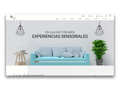 UlaLight Website home page interface design lamp light minimal ui website