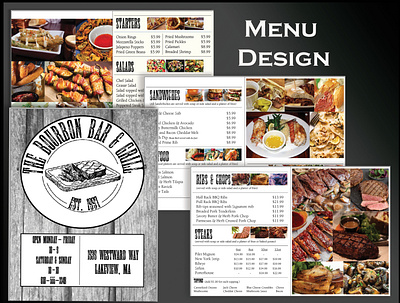 The Bourbon Bar & Grill Menu branding design food graphic design logo menu restaurant