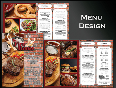 The Fire House Menu branding design food graphic design logo menu restaurant