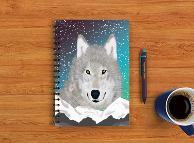 Wolf notebook Design design graphic design illustration notebook product design stationery