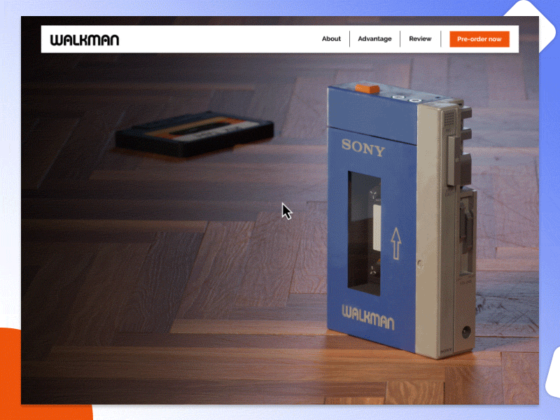 Sony walkman concept concept landing page walkman