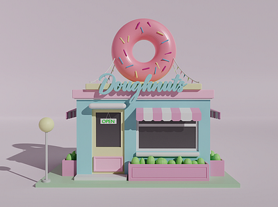 Doughnuts 3d blender design graphic design illustration low poly