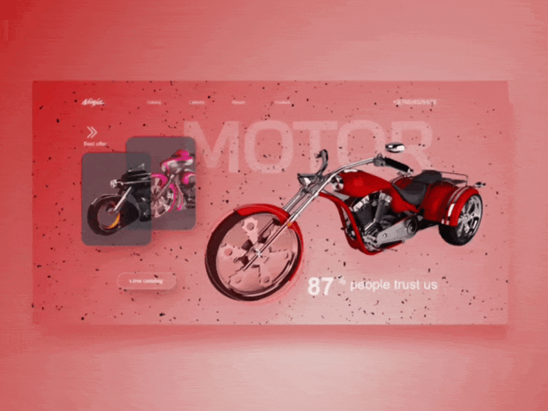 Website for exclusive motorcycle models design designer site ui