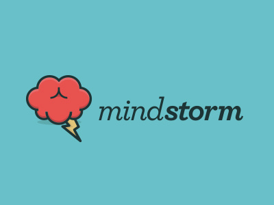 Mindstorm arkansas brain brand color design illustration logo storm type vector