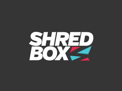 Shred Box Logo blue branding clean logo red skate startup