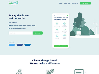 Clim8 invest home page