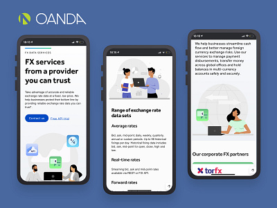 Oanda website work illustrator layout mobile ui redesign responsive style uidesign