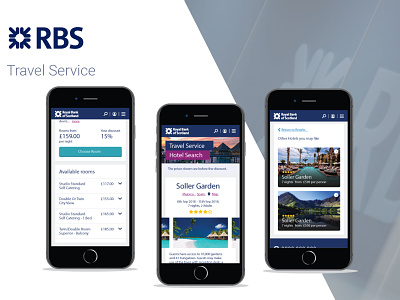 RBS Travel banking layout mobile design travel agent ui design