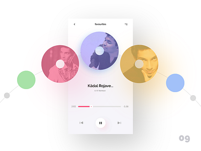 Music Player - Daily UI:: #009 app bubbles color dailyui gradient mobile music music player songs ui