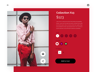 E-Commerce Shop (Single Item) - Daily UI:: #012 dailyui e commerce app fashion red single product