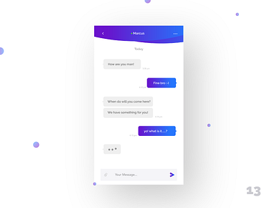 Direct Messaging - Daily UI:: #013 app bubbles chat box color dailyui direct messaging gradient mobile ui