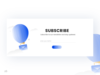 Subscribe - Daily UI:: #026 app baloon color dailyui gradient mail mobile newsletter subscribe ui