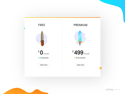 Pricing - Daily UI:: #030 app bubbles color dailyui gradient knife mobile offer pricing sword ui