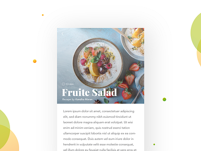 Recipe - Daily UI:: #040 app bubbles color dailyui food app gradient mobile recepe salad ui