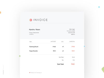 Invoice- Daily UI:: #046 app bill bubbles color finance gradient invoice mobile payroll ui