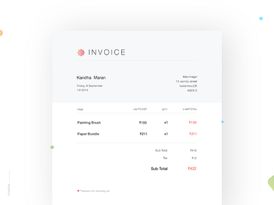 Invoice- Daily UI:: #046