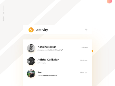 Activity Feed- Daily UI:: #047 by Arun Malavan on Dribbble