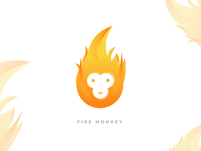 Logo Design- Daily UI:: #052 activity bubbles color dailyui fire fire monkey gradient logo design monkey ui yoga perdana