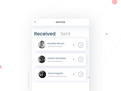 Pending Invitation- Daily UI:: #078 cards dailyui day78 design invitation invite material pending profile received ui ux